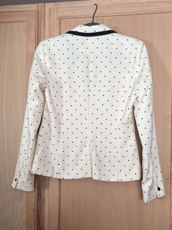 Merona White and Black Polka Dot Blazer with Contrast Trim Size 4 - Picture 4 of 4